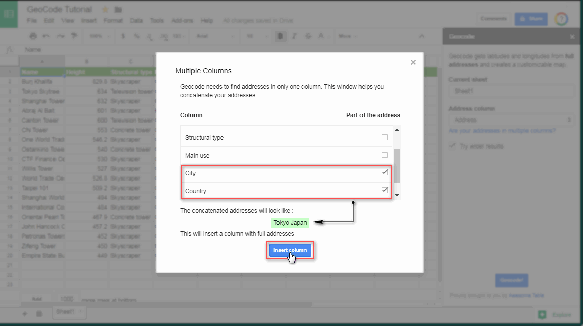 Part 2 Geocode Addresses Documentation — Awesome Table Support 0288