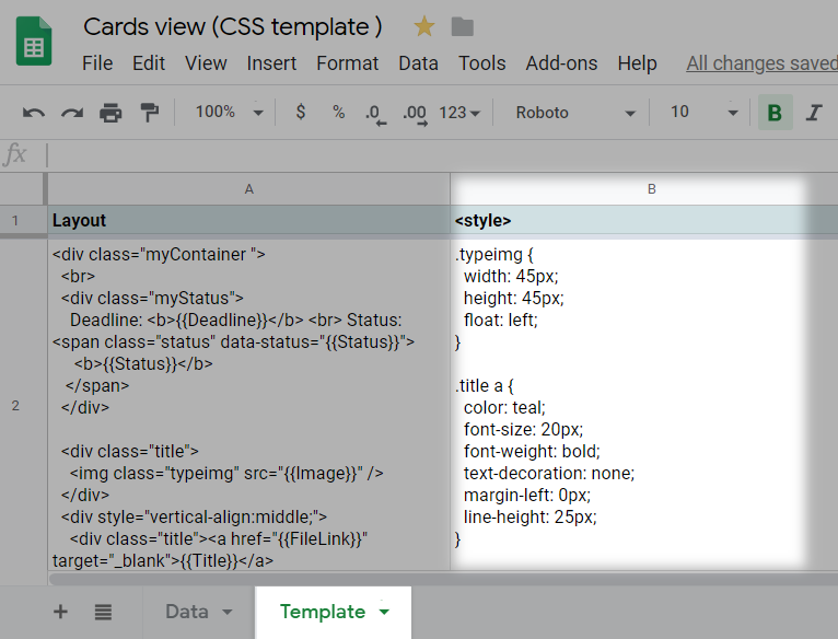 CSS Template Documentation Awesome Table Support