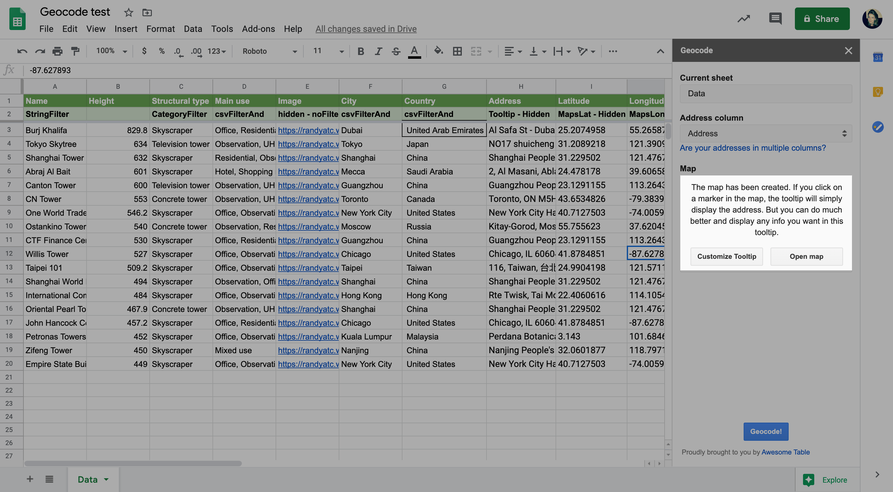 Part 2 Geocode Addresses Documentation — Awesome Table Support 5423