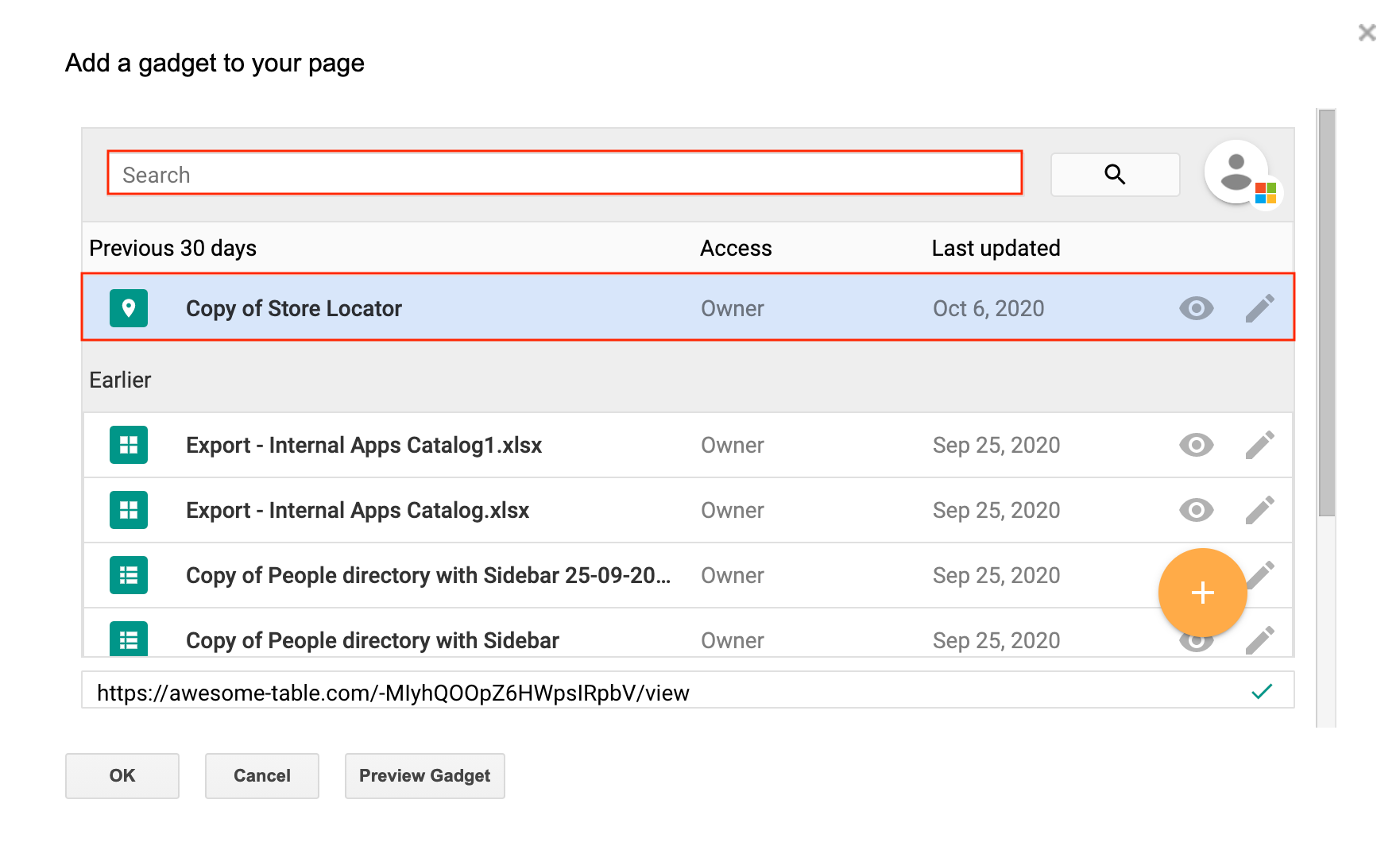 Embed Awesome Table in Classic Google Sites Documentation — Awesome